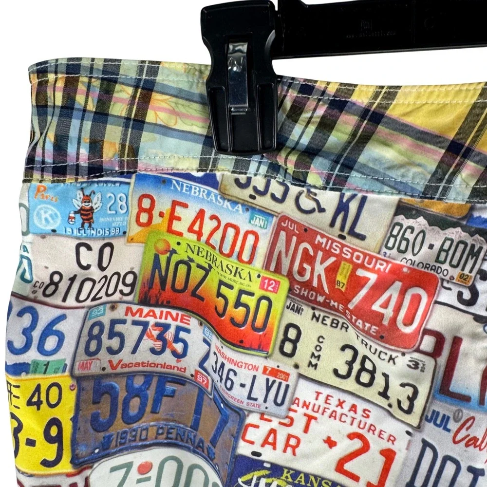 Robert Graham Swim Trunks Mens 36 License Plate Floral Print Board Shorts‎ 9